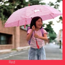 画像3: ギンガムチェック 子ども用 開閉かんたん 折りたたみ傘 53cm (3)