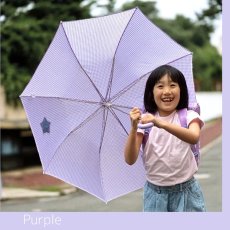 画像2: ギンガムチェック 子ども用 開閉かんたん 折りたたみ傘 53cm (2)